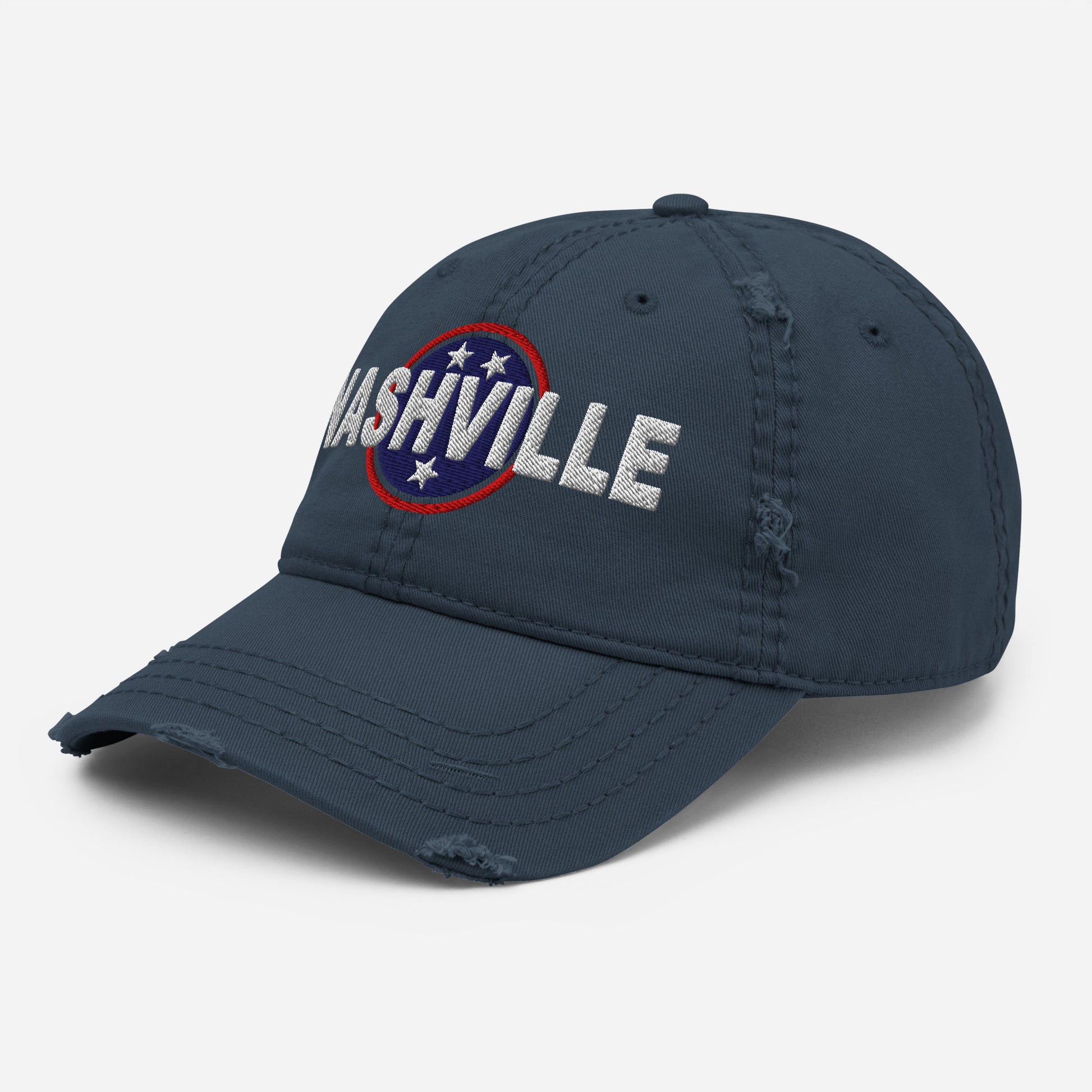 Nashville Embroidered Distressed Dad Hat-Soul Flow Apparel