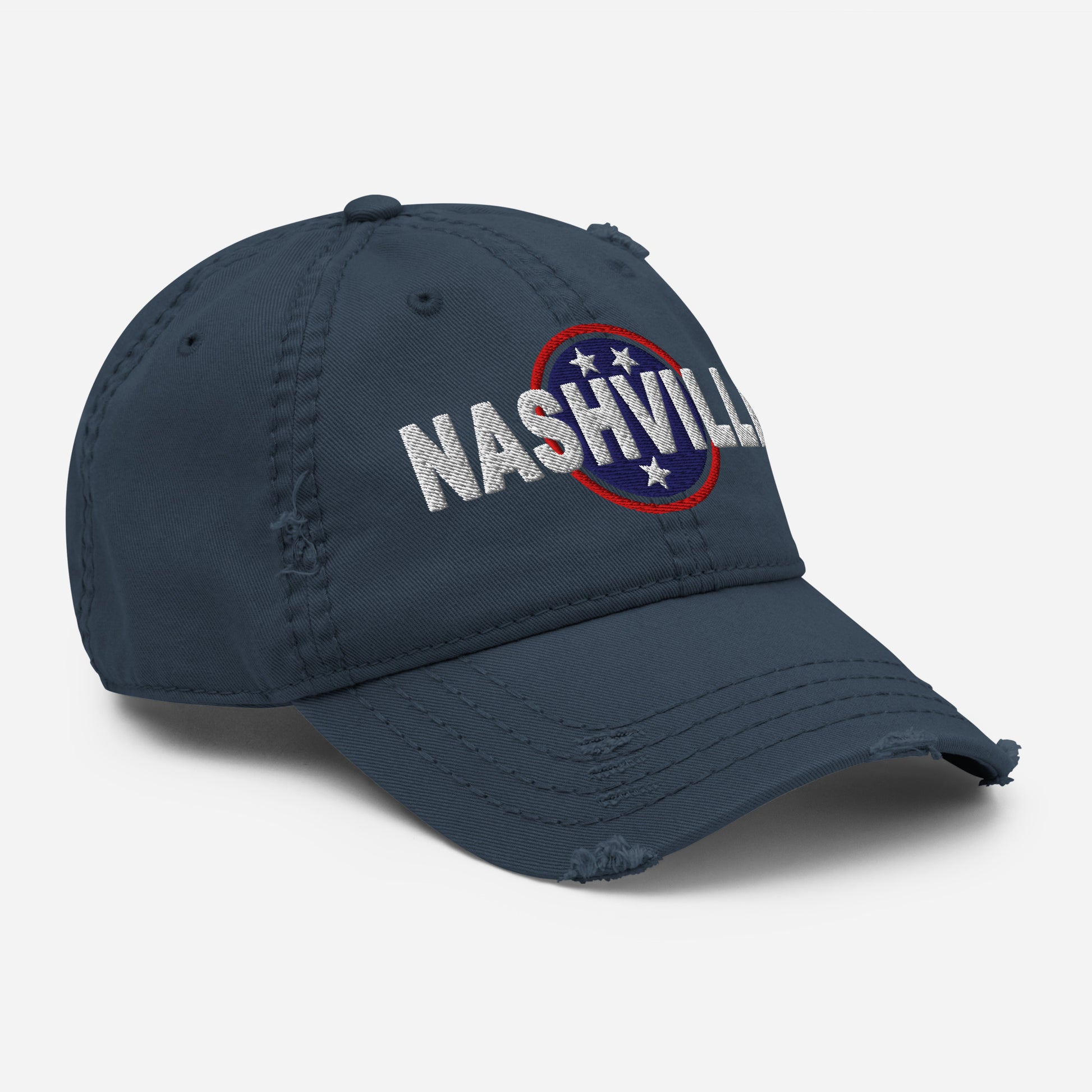 Nashville Embroidered Distressed Dad Hat-Soul Flow Apparel