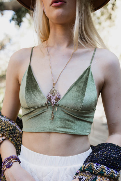 Leto Collection Boho Necklace featuring a dreamcatcher design, perfect for Boho Chic Jewelry lovers