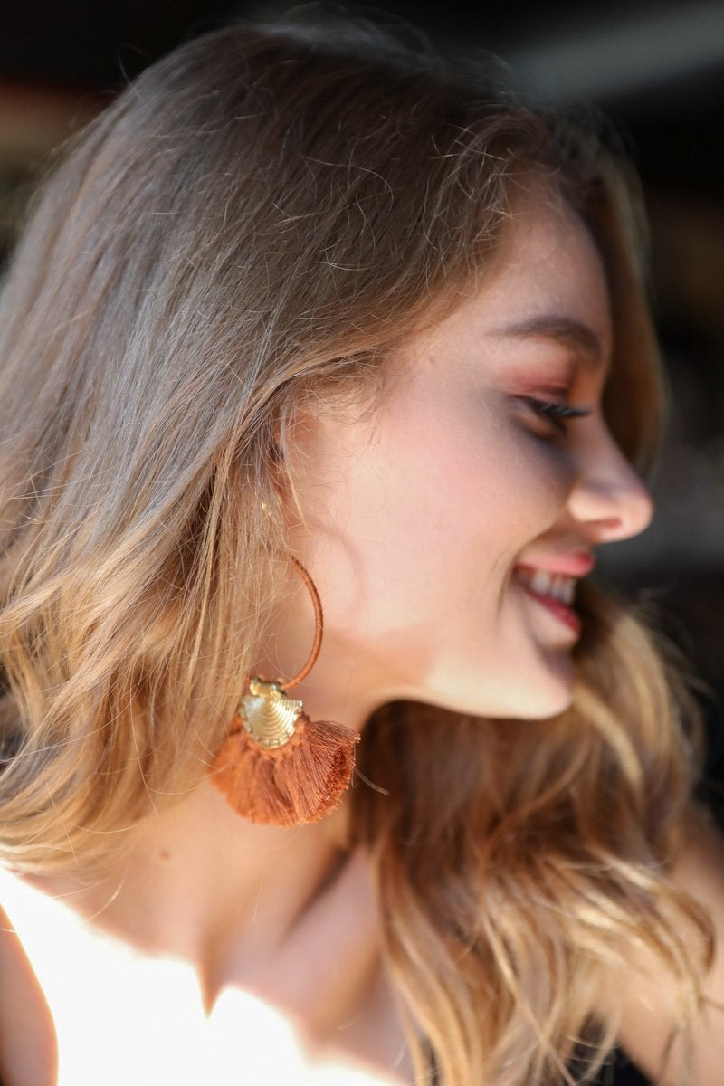 Drop Tassel Fan Earrings-Soul Flow Apparel