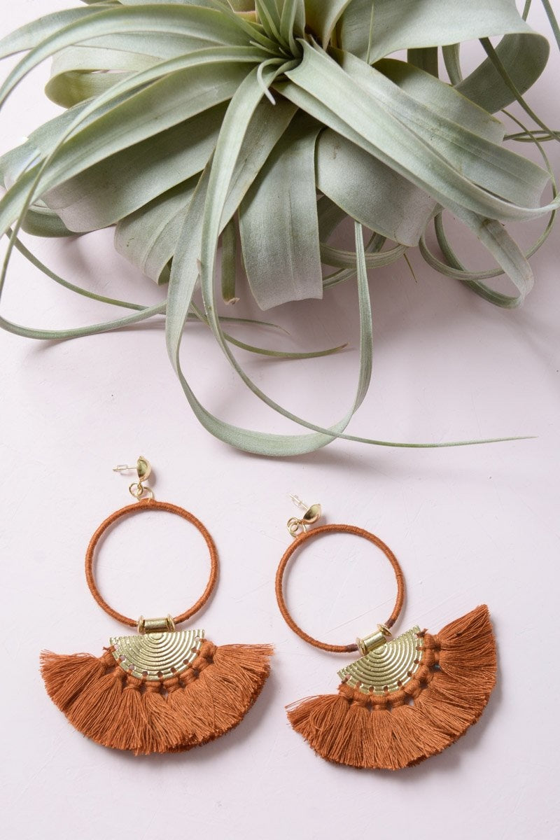 Drop Tassel Fan Earrings-Soul Flow Apparel