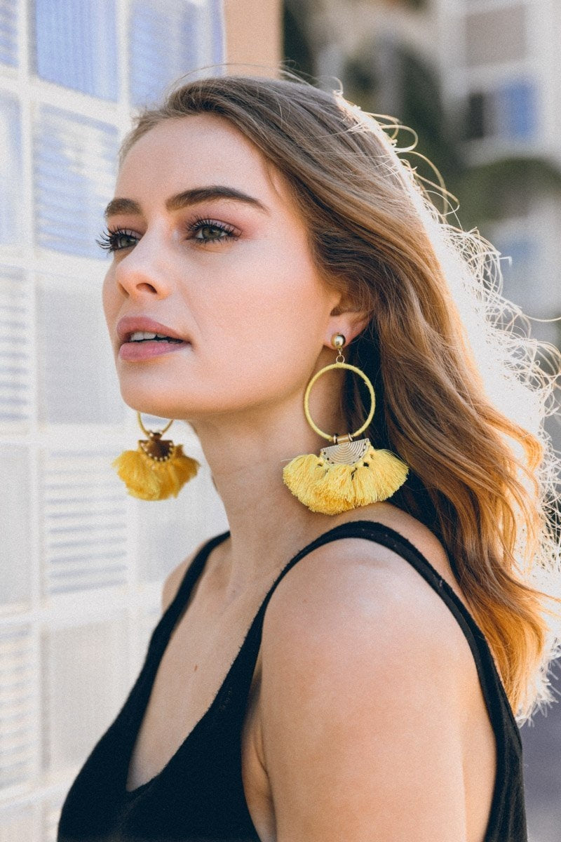 Drop Tassel Fan Earrings-Soul Flow Apparel