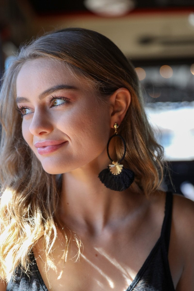 Drop Tassel Fan Earrings-Soul Flow Apparel