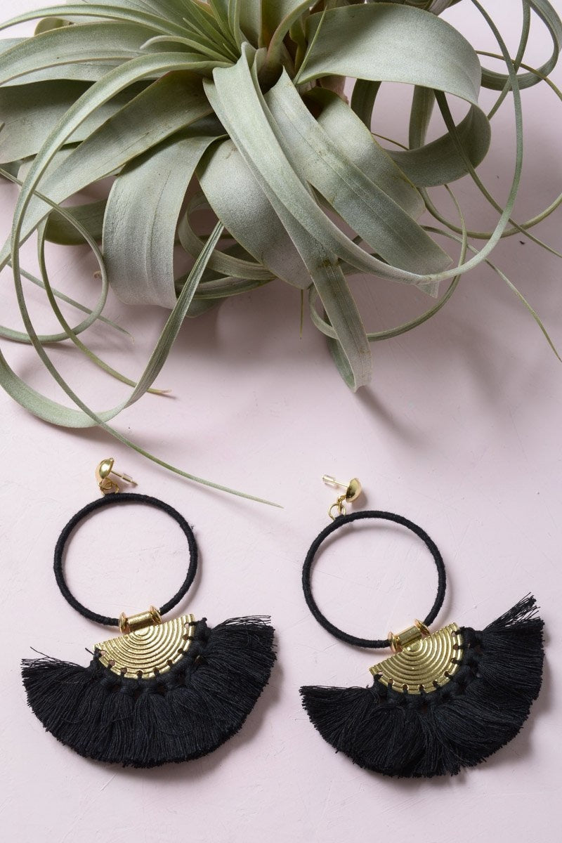 Drop Tassel Fan Earrings-Soul Flow Apparel
