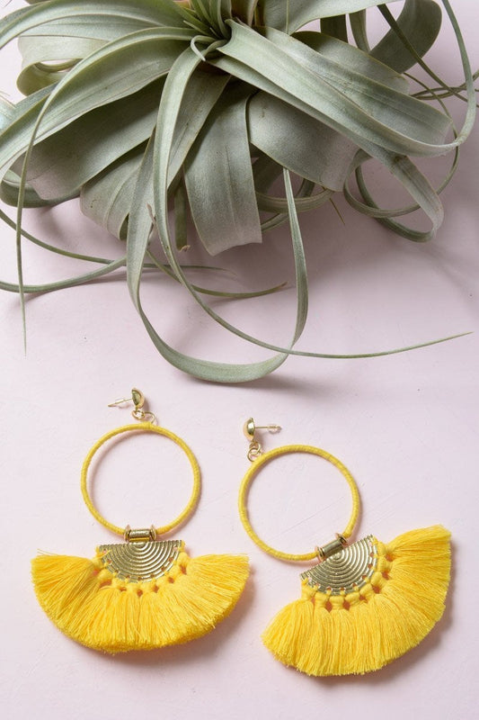 Drop Tassel Fan Earrings-Soul Flow Apparel