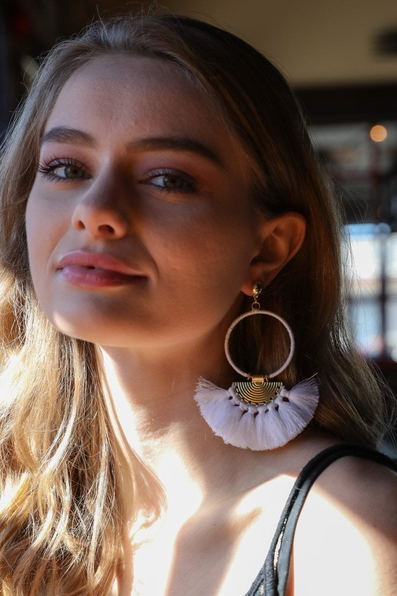 Drop Tassel Fan Earrings-Soul Flow Apparel