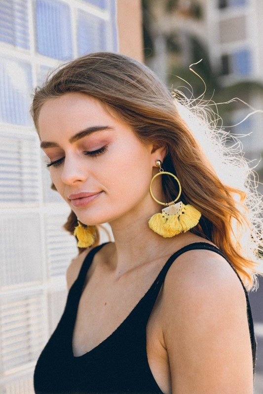 Drop Tassel Fan Earrings-Soul Flow Apparel
