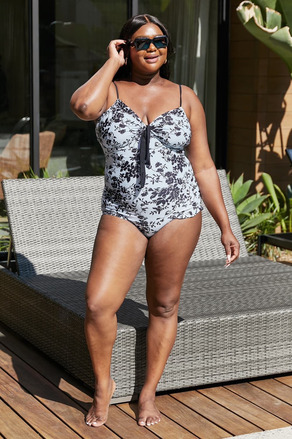 Marina West Swim Côte d'Azur Ruffle Trim One-Piece Swimsuit-Soul Flow Apparel