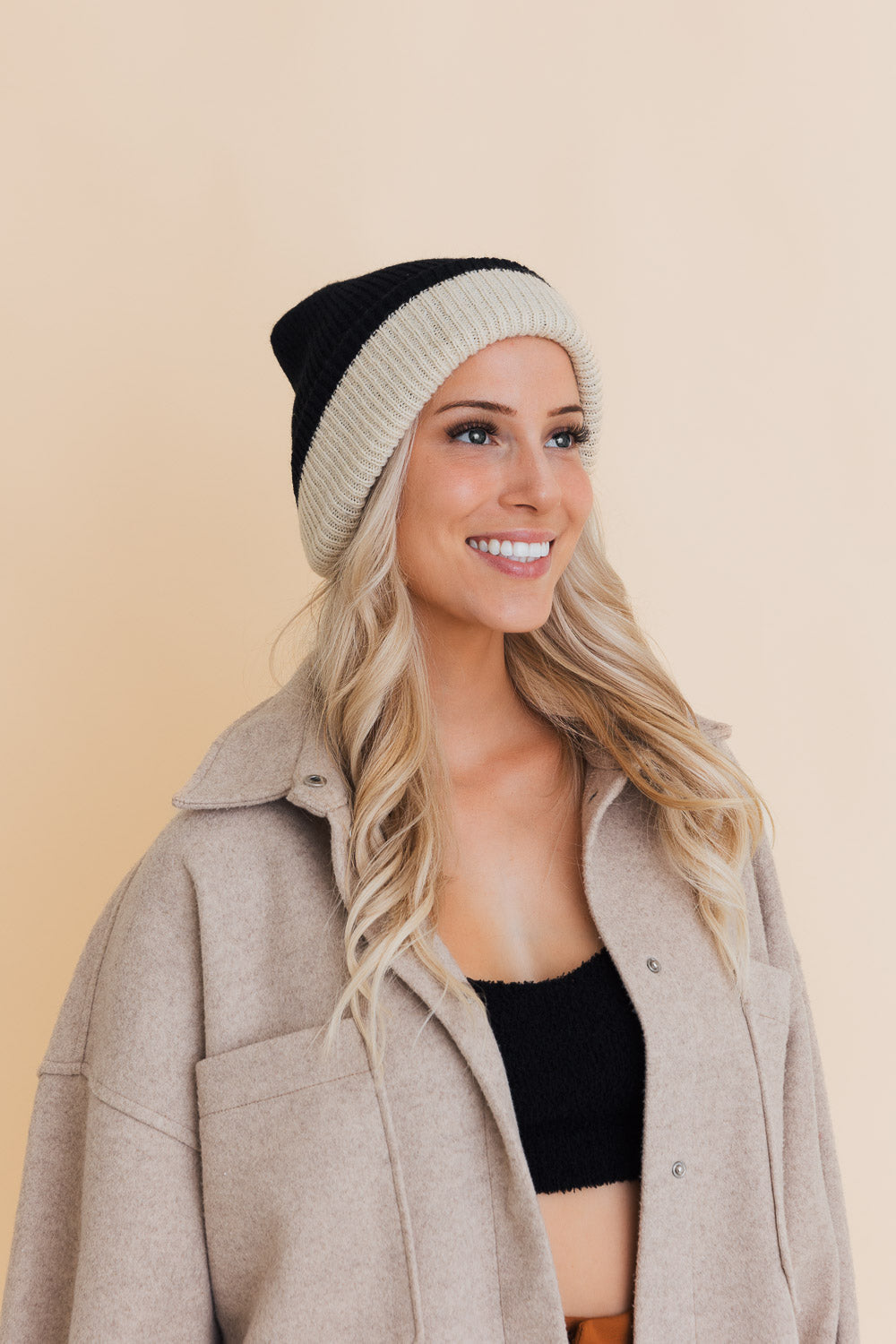 Essential Harmony Two-Tone Knit Beanie-Soul Flow Apparel