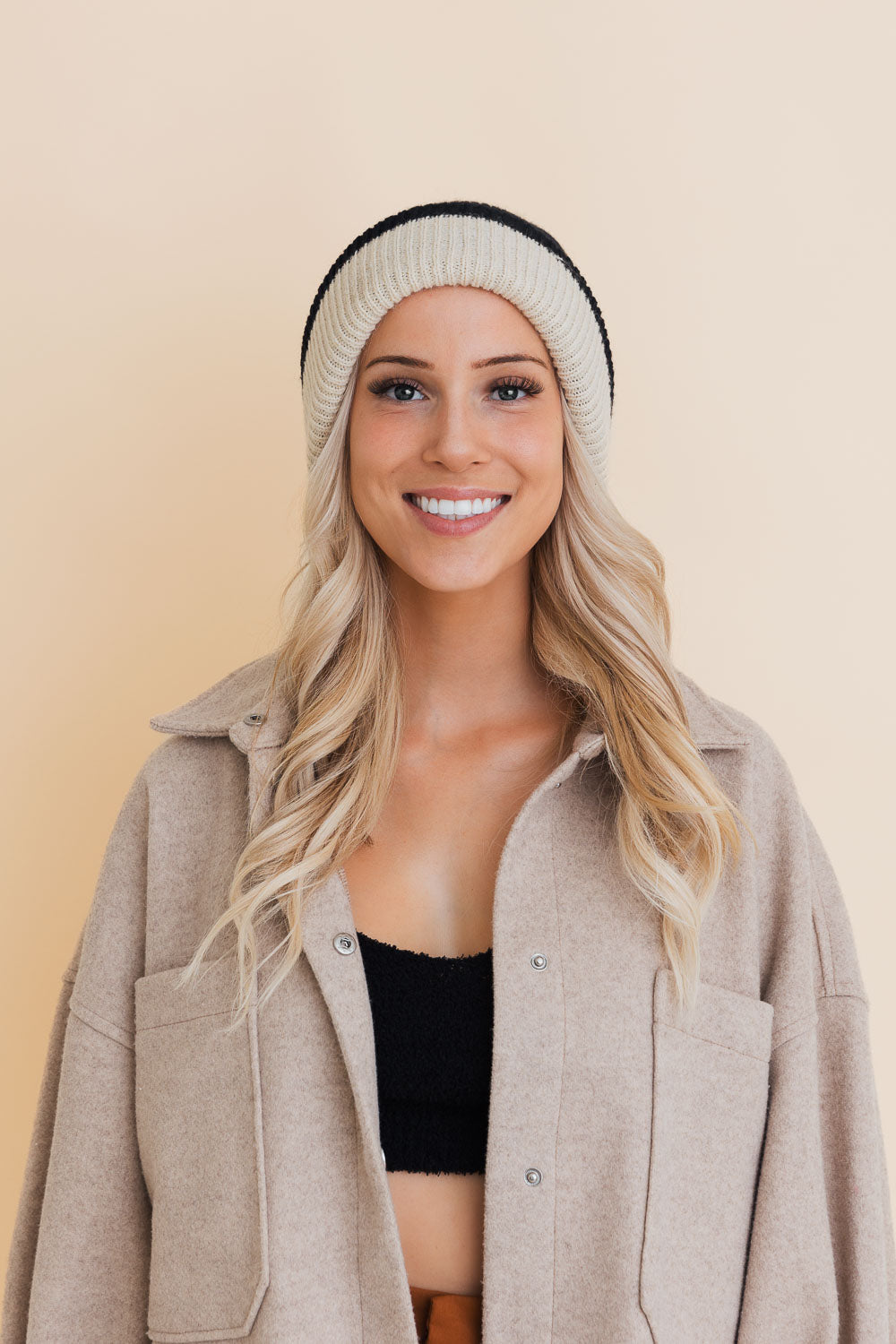 Essential Harmony Two-Tone Knit Beanie-Soul Flow Apparel