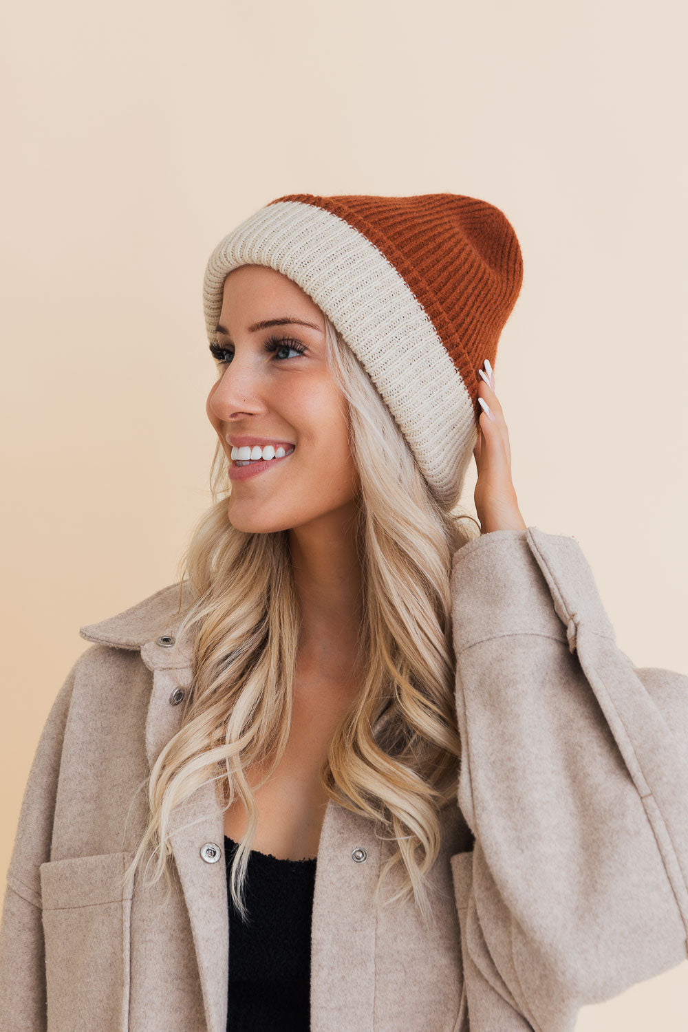 Essential Harmony Two-Tone Knit Beanie-Soul Flow Apparel