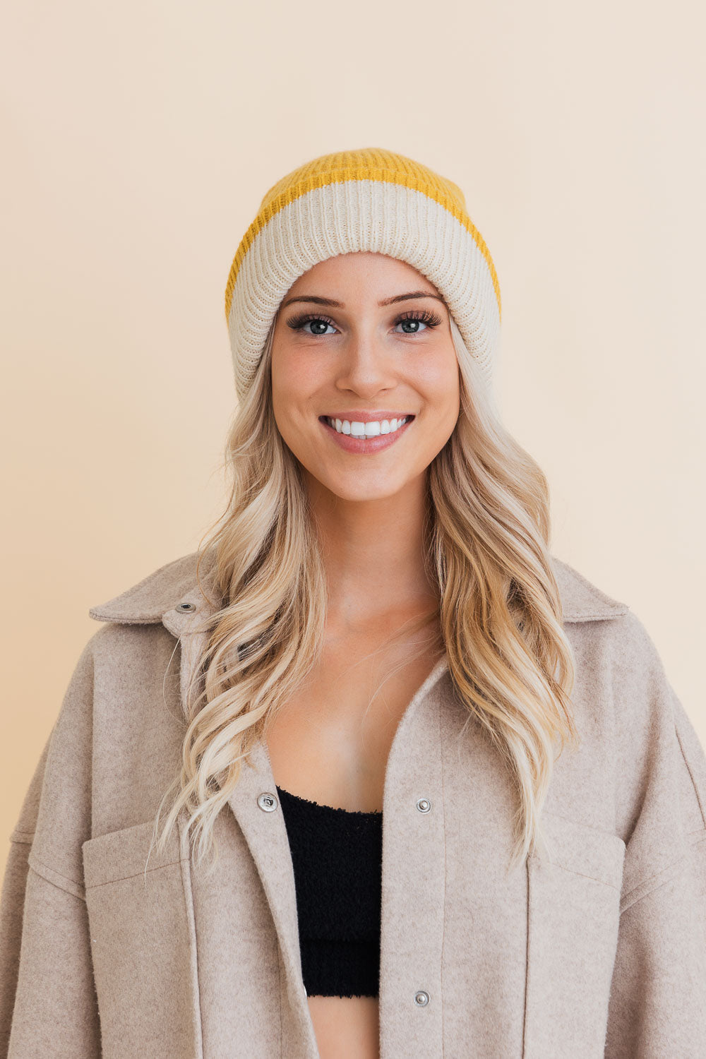 Essential Harmony Two-Tone Knit Beanie-Soul Flow Apparel