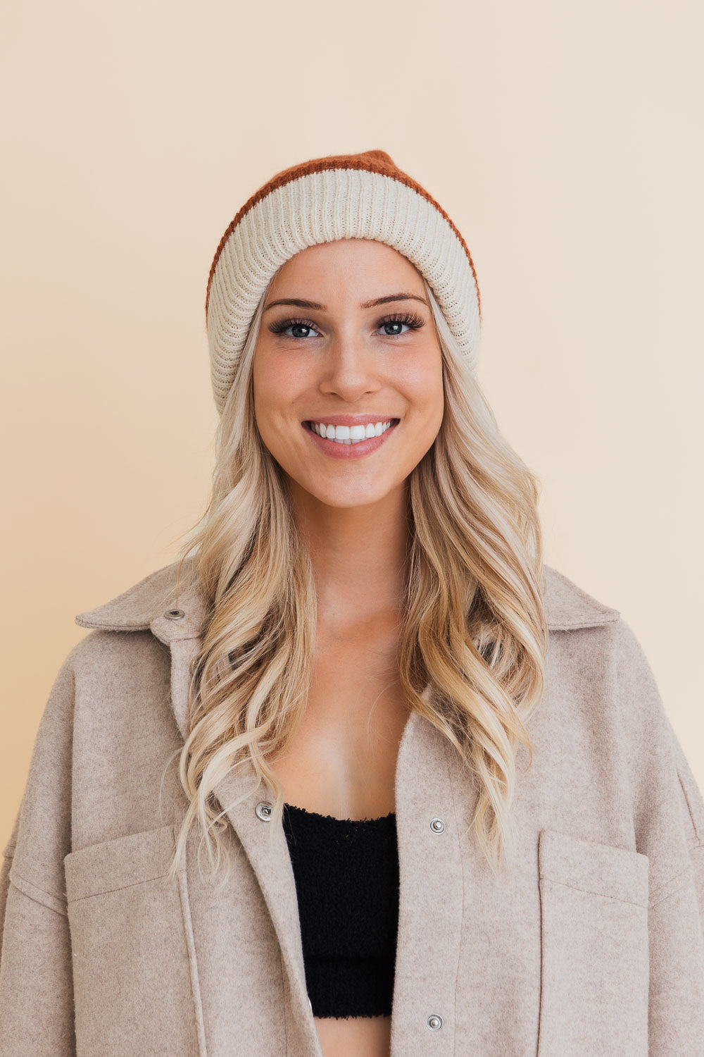 Essential Harmony Two-Tone Knit Beanie-Soul Flow Apparel