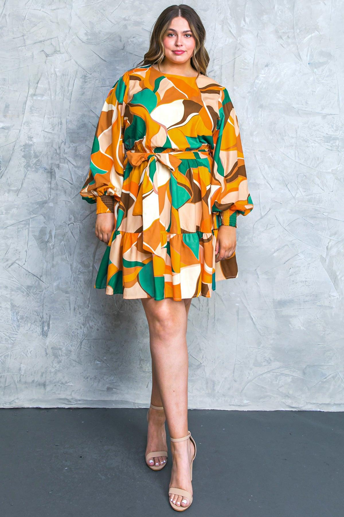 Feel Happiness Woven Mini Dress With Ruffle Hem And Sash Belt