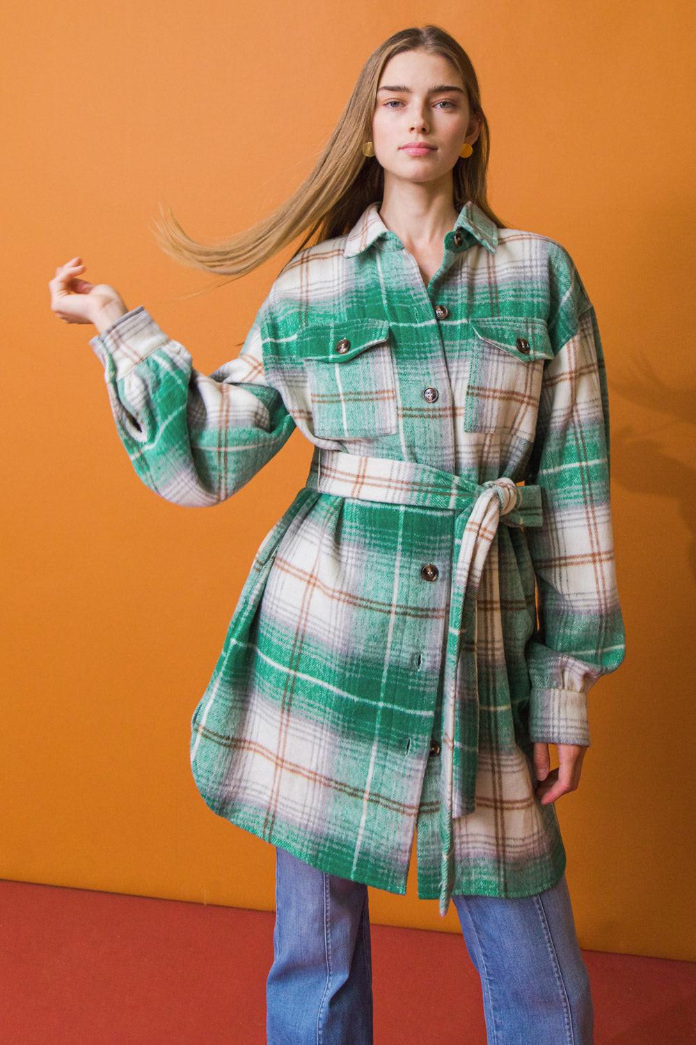 Sweet Evenings Woven Midi Jacket With Button Down Closure And Self Belt