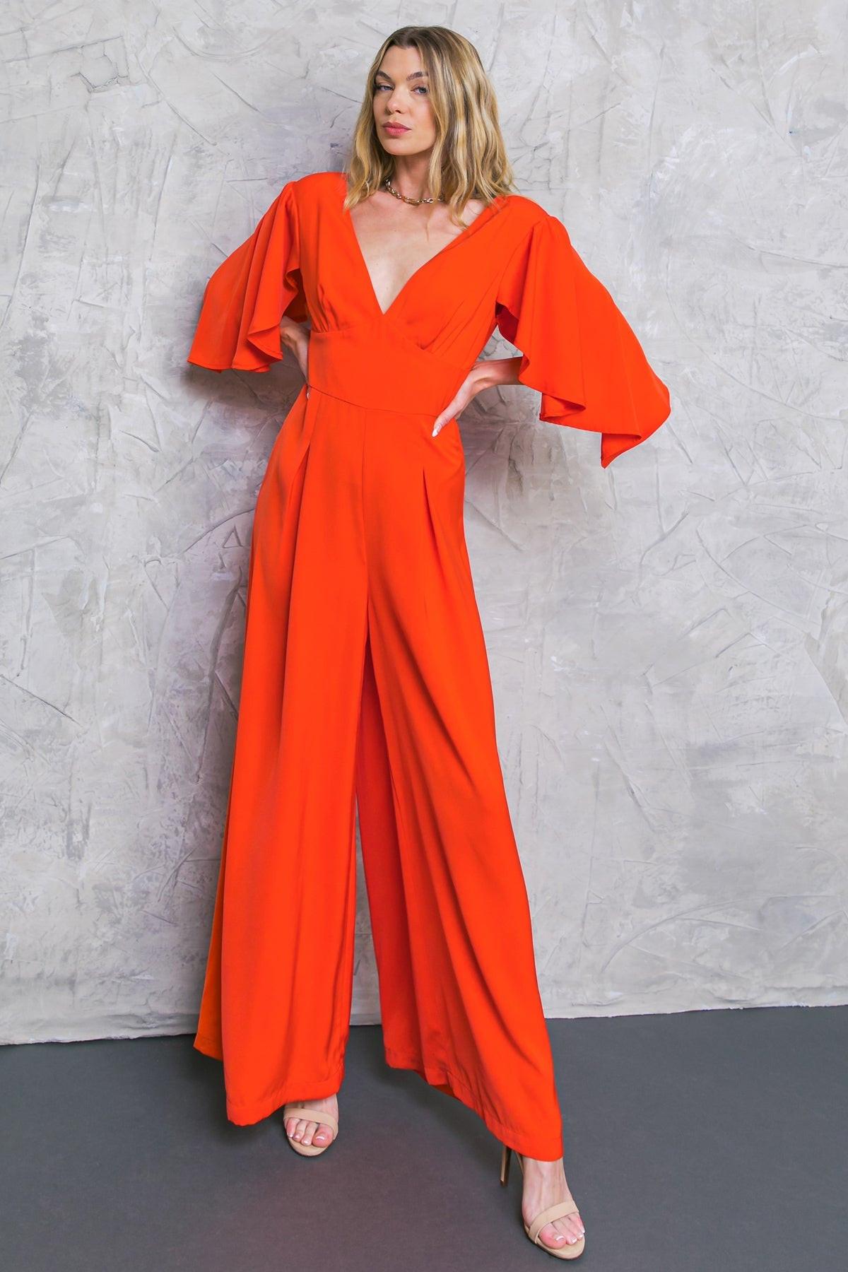 Raised On Promises Stars Woven Jumpsuit With V Neckline