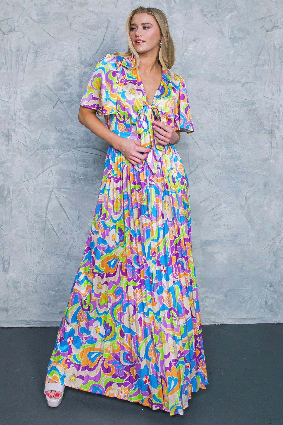 Secret Place Woven Jumpsuit With Shirt Collar V Neck And Pleated Wide Leg Pants
