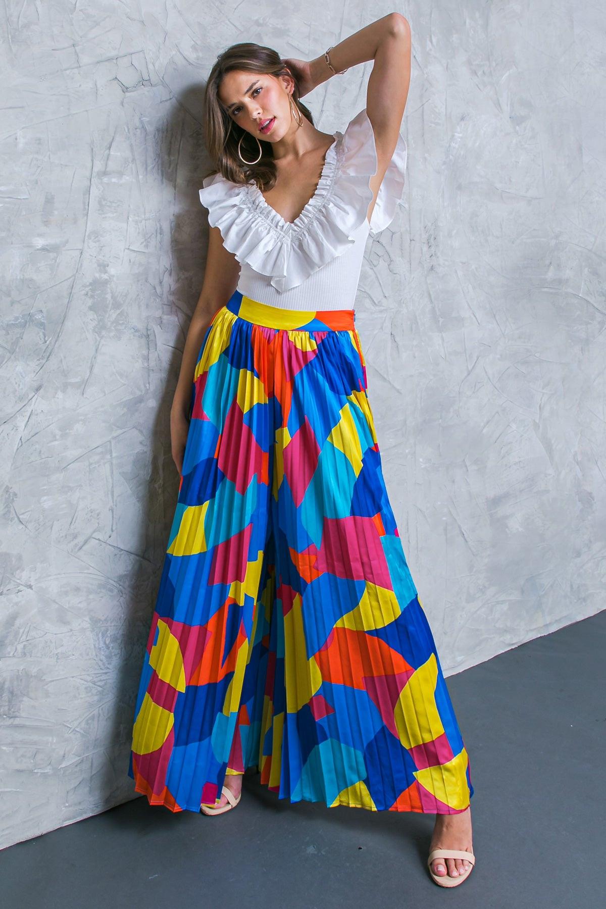 Free Your Mind Woven Pants With Pleated Design And Side Zipper