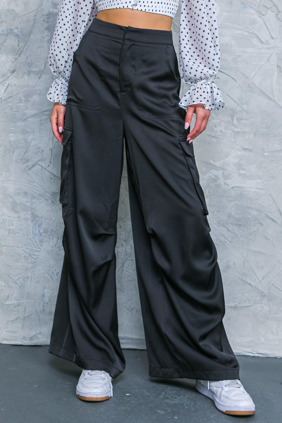 Graceful Movements Wide Leg Pants With Pockets For Everyday Wear