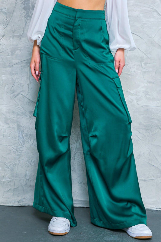 Graceful Movements Wide Leg Pants With Pockets For Everyday Wear