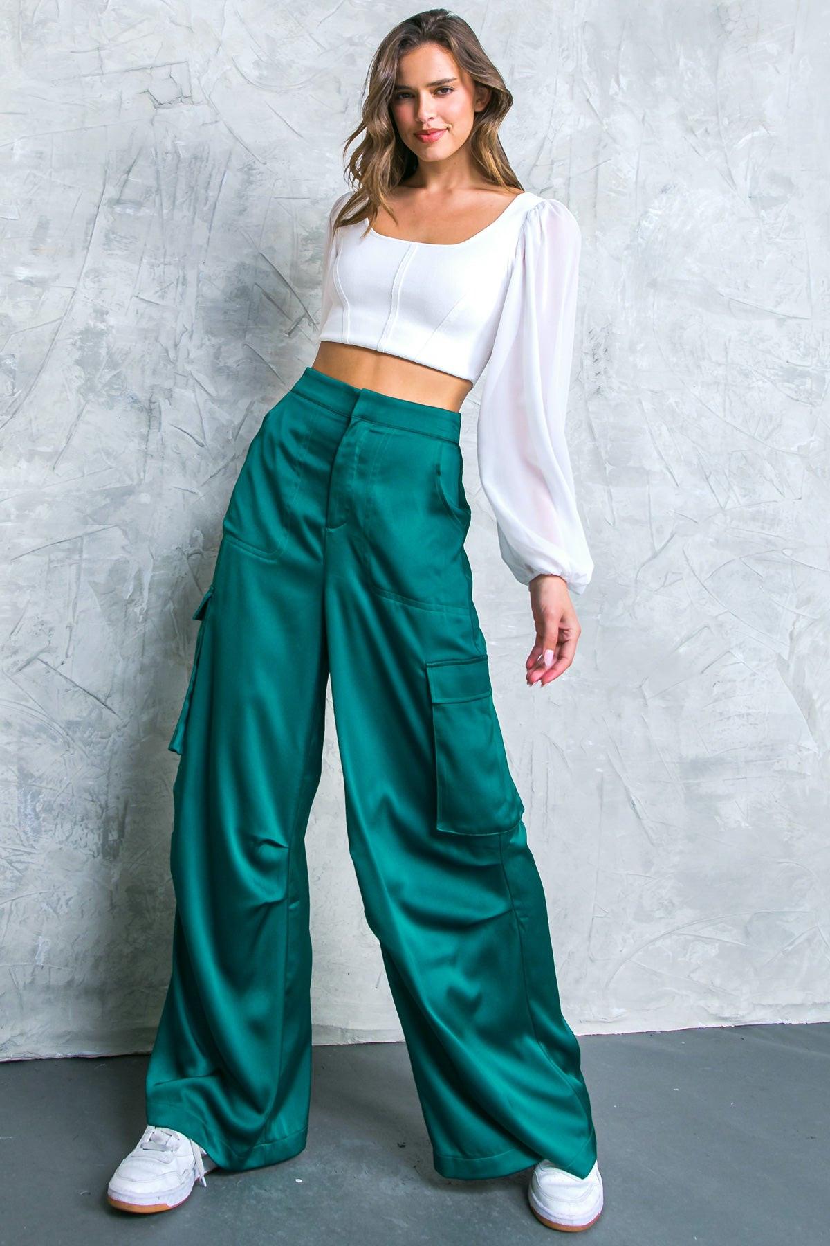 Graceful Movements Wide Leg Pants With Pockets For Everyday Wear