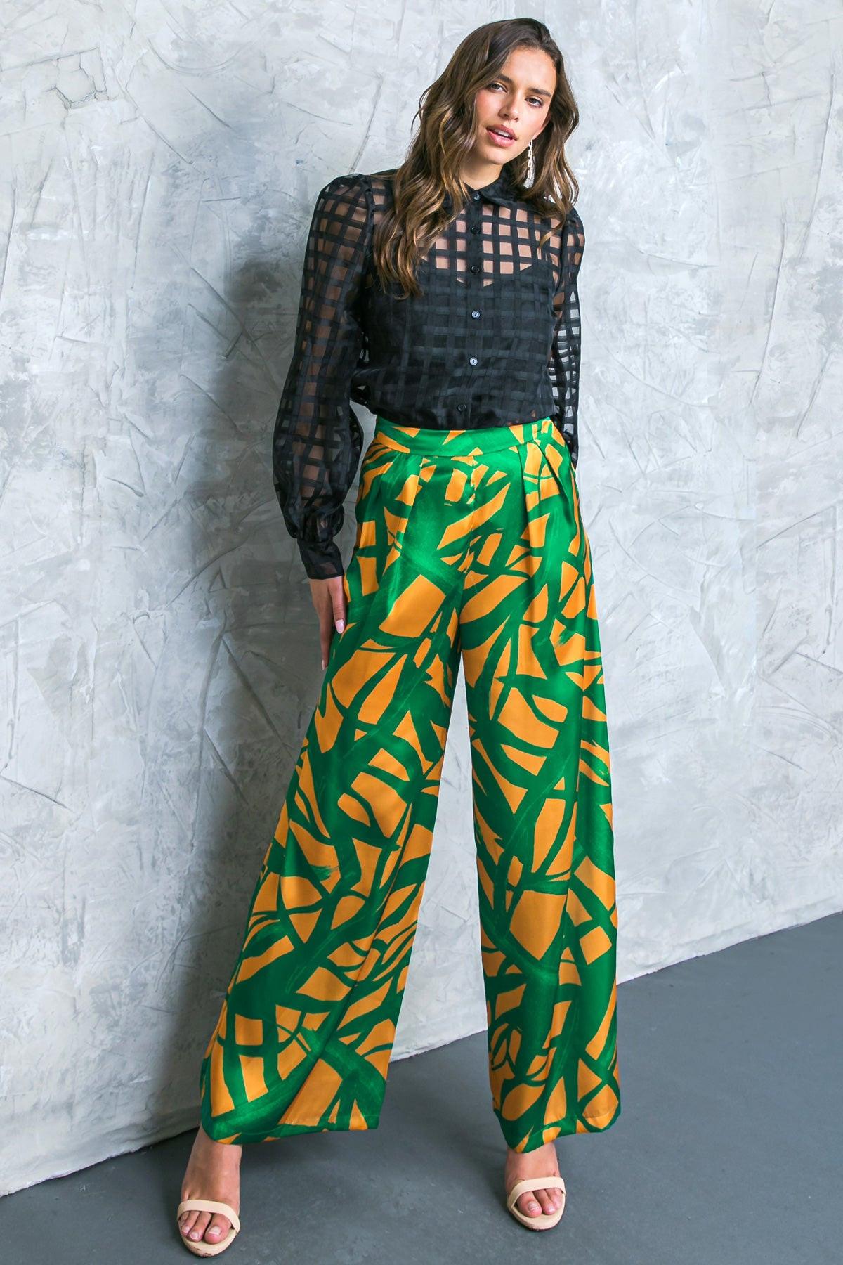Always About You Woven Pants With Pleated Front And Wide Leg