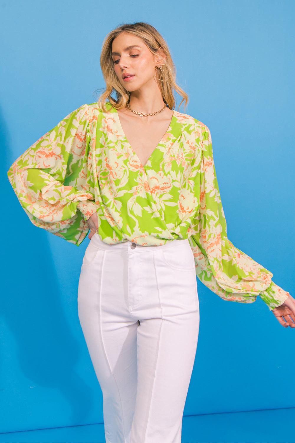 Sweet Nothings Woven Bodysuit With Surplice Neckline And Snap Closure