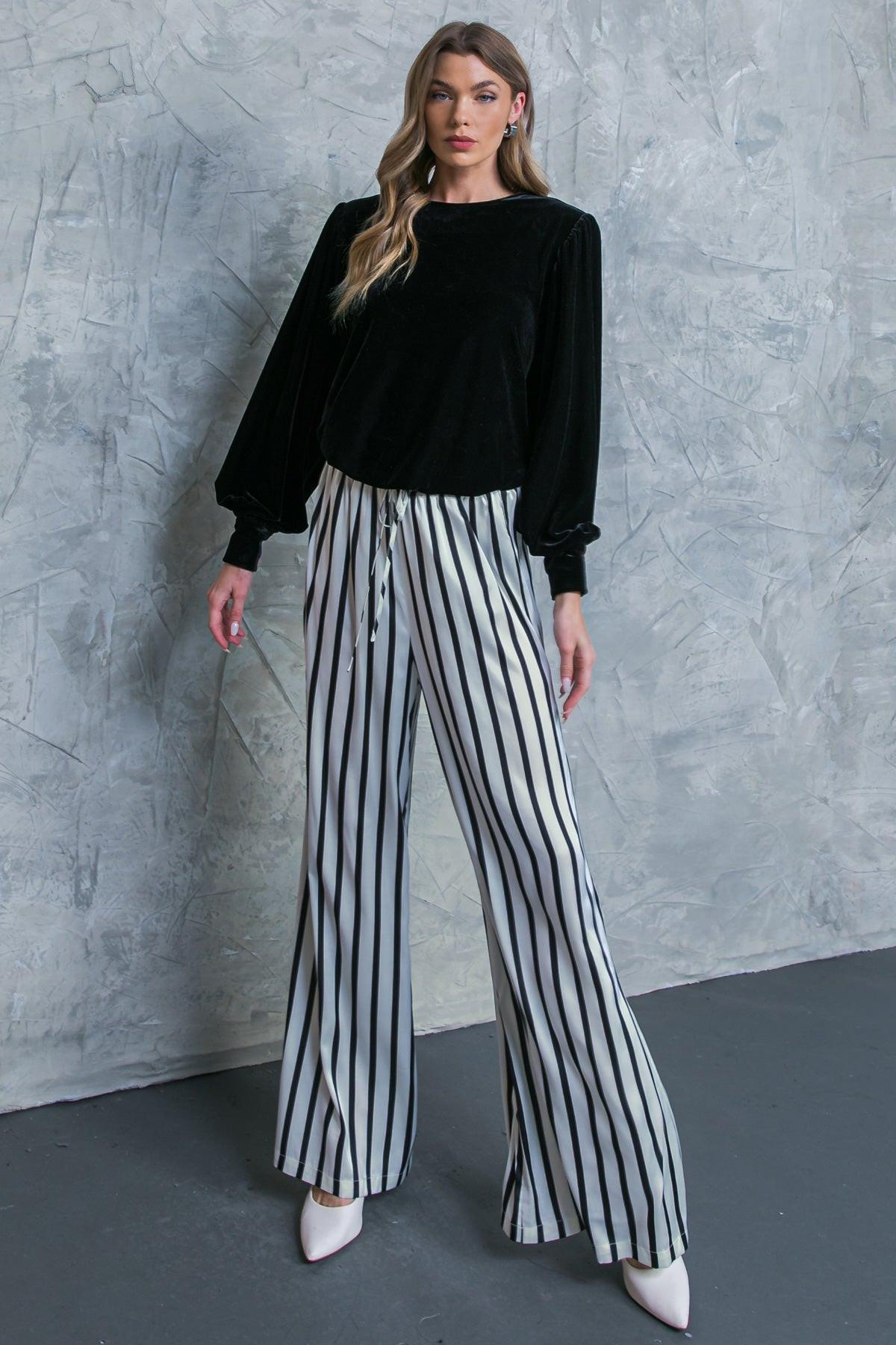 It's Your Time Velvet Top Long Sleeve Round Neck Elastic Waist