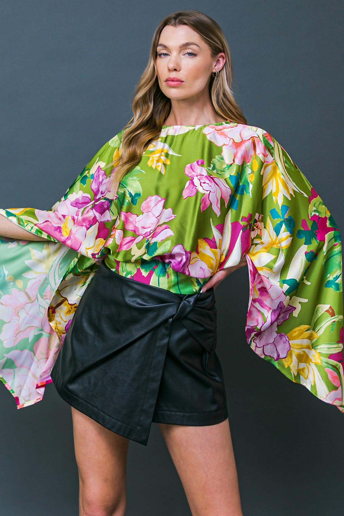 Extravagant Presence Woven Top With Round Neckline And Slit Back