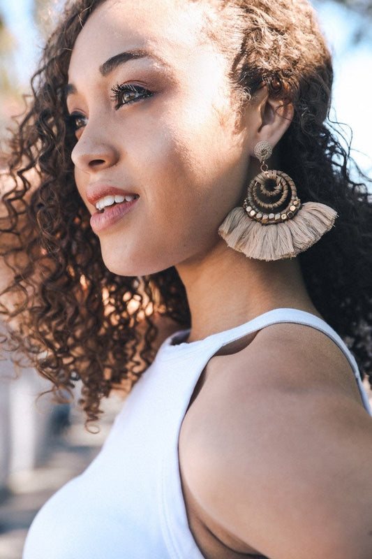 Dream Catcher Dangle Fan Earrings-Soul Flow Apparel