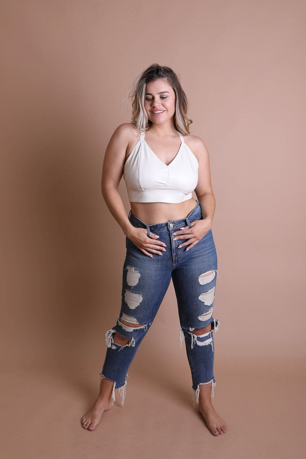 Faux Leather Longline Bralette Plus-Soul Flow Apparel
