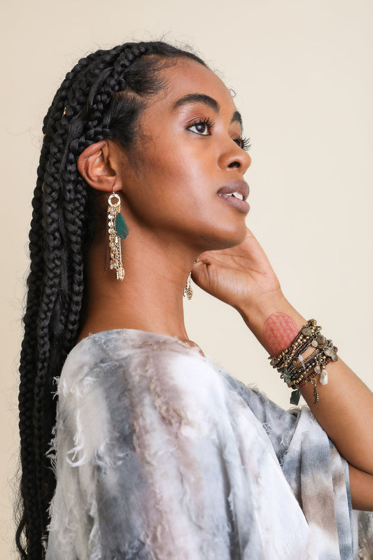 Feather Combo Dangling Earrings-Soul Flow Apparel