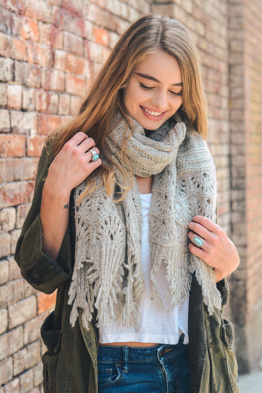 Soul Flow Apparel | Boho Feather Knit Boho Scarf