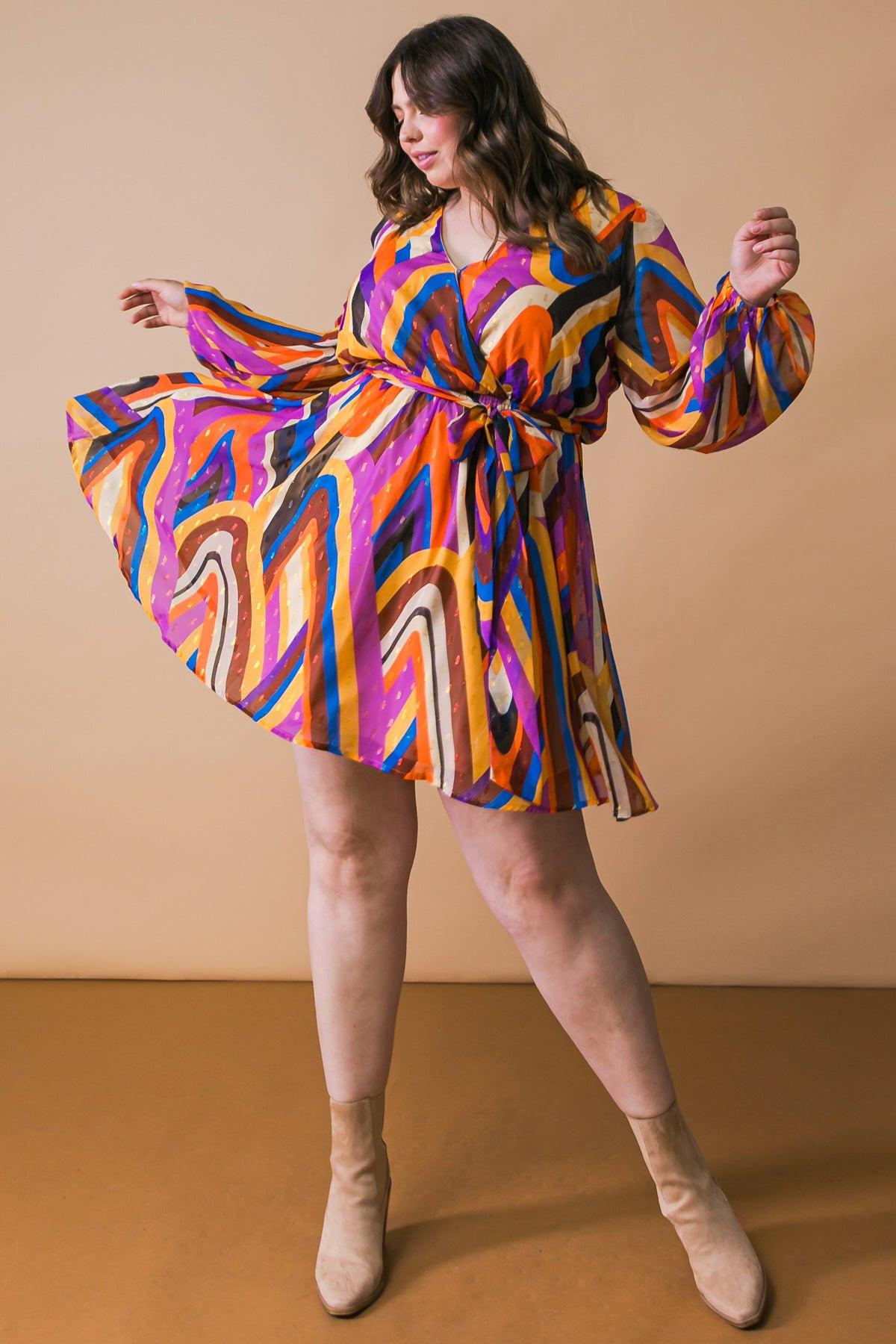 Paloma Party Woven Mini Dress Round Neckline Smocked Cuffs And Elastic Waist