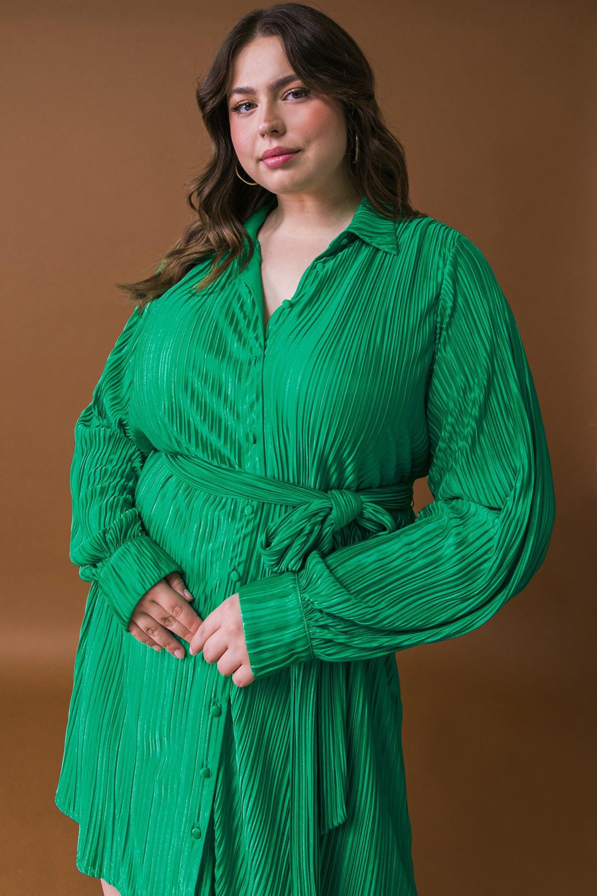 Make You Wanna Stay Woven Mini Dress With Pleated Detailing And Shirt Collar