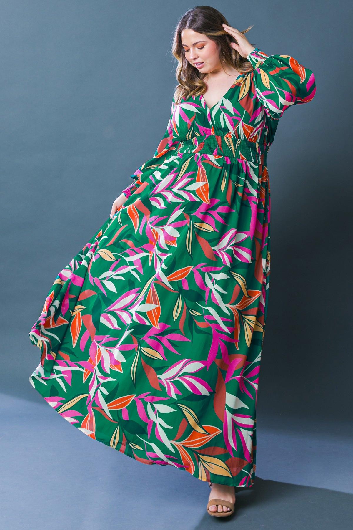 Gone Coastal Woven Maxi Dress With V Neckline Peasant Sleeves Smocked Waist