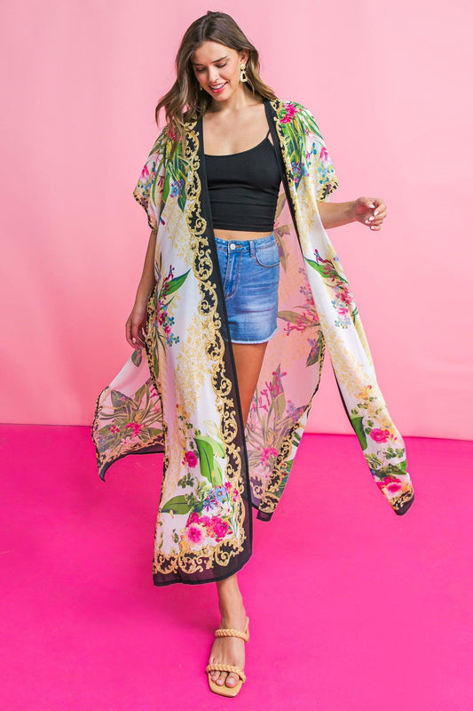 Morro Bay Printed Woven Maxi Cover Up with Side Slit — Soul Flow Apparel