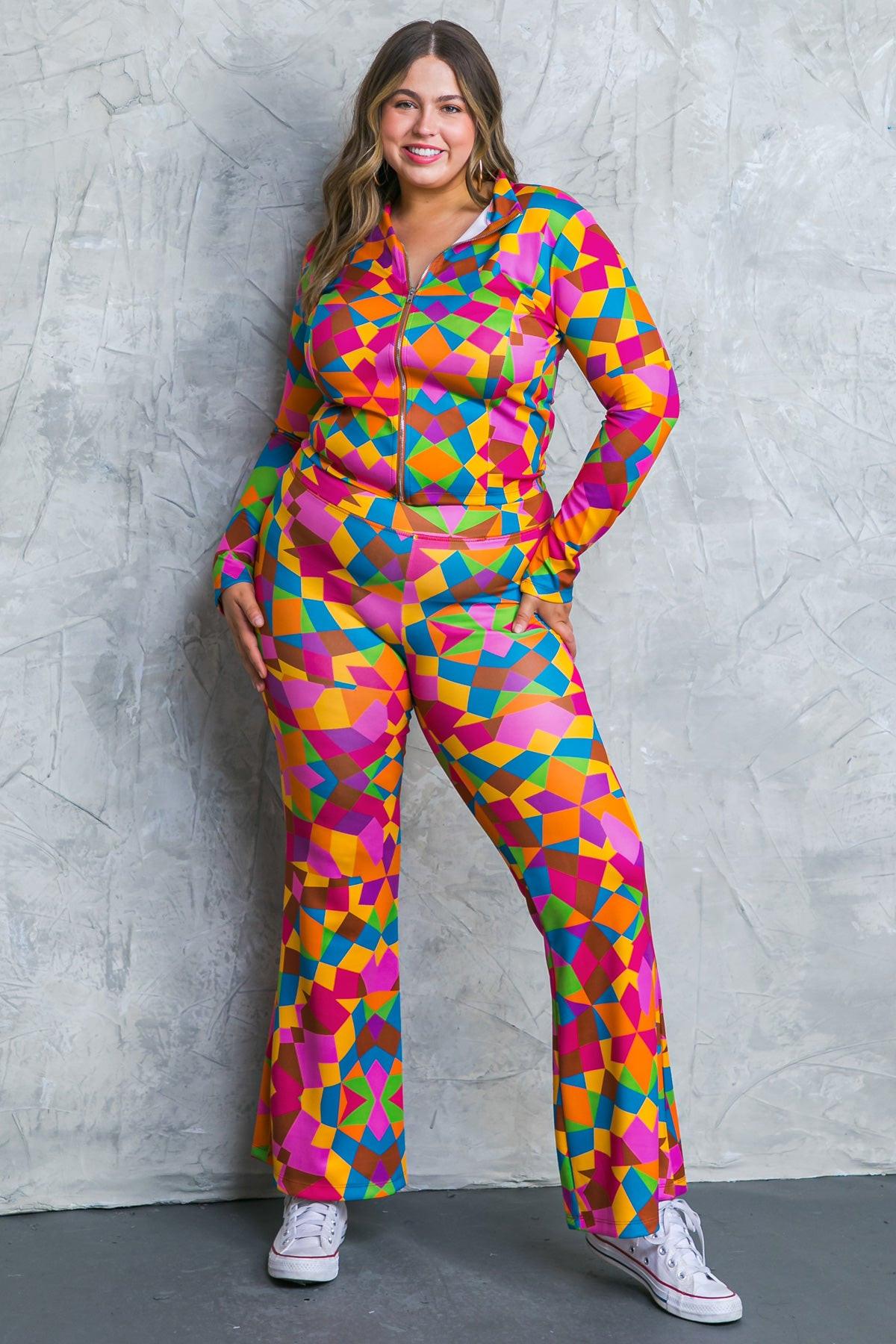 Sweetest Shower Scuba Tracksuit With Front Zip And Bell Bottom Pants
