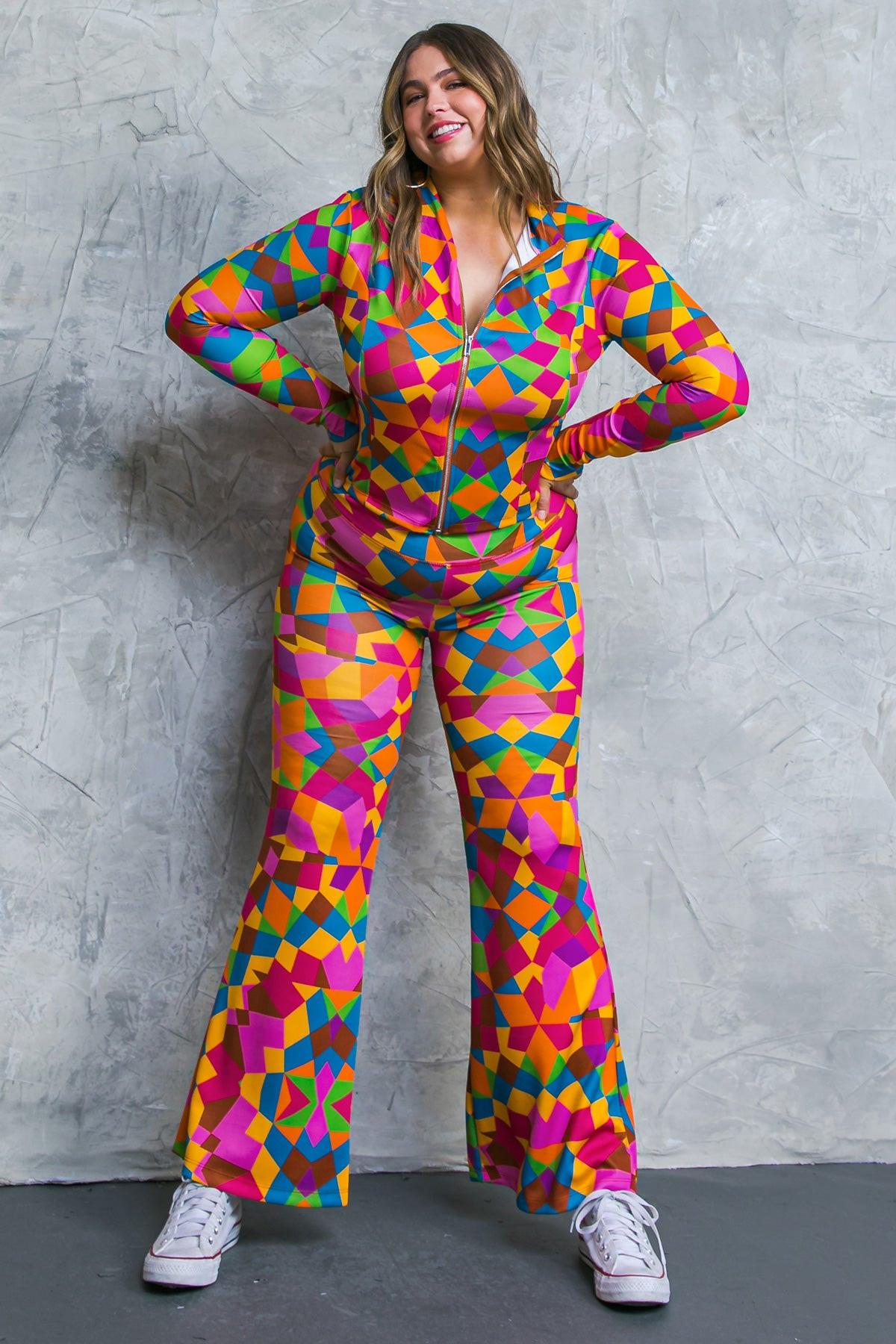 Sweetest Shower Scuba Tracksuit With Front Zip And Bell Bottom Pants