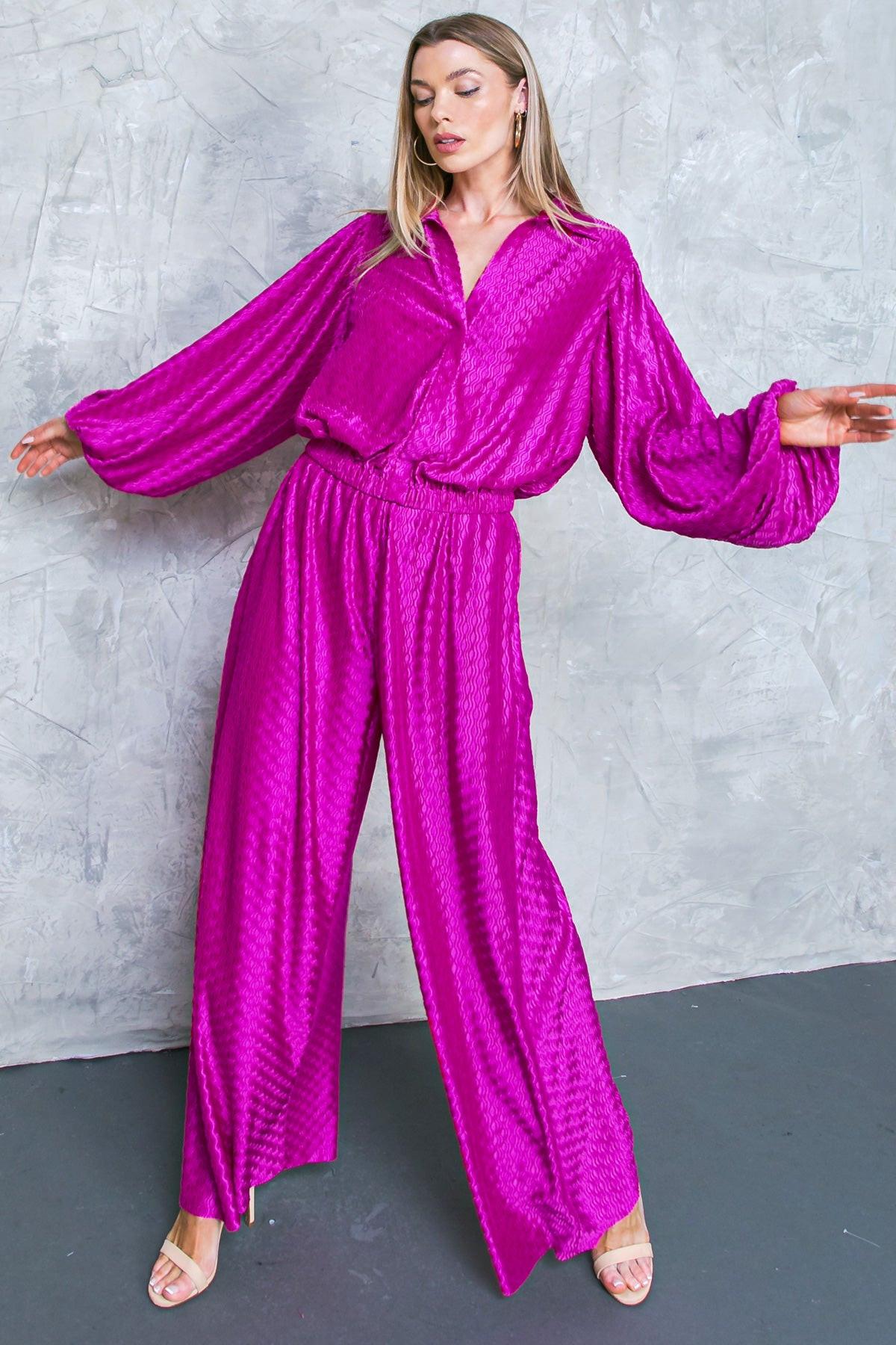 Regal Romance Woven Pants Elastic Waist Flattering Fit