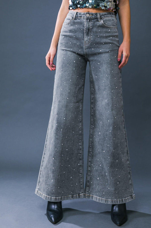 Take The Chance Denim Pants With Embellished Front Pockets Slim Fit