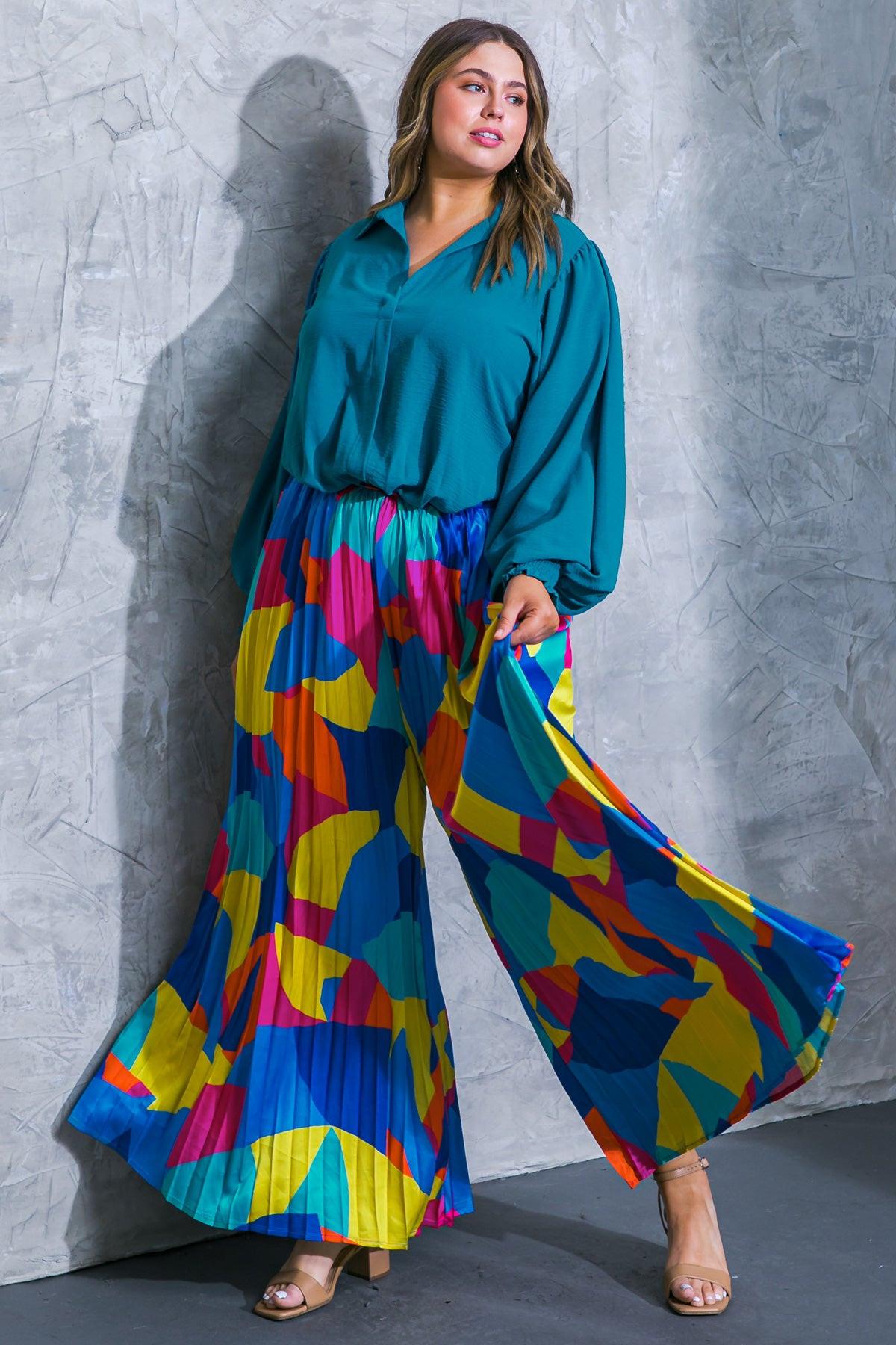 Free Your Mind Woven Pants With Pleated Design And Side Zipper