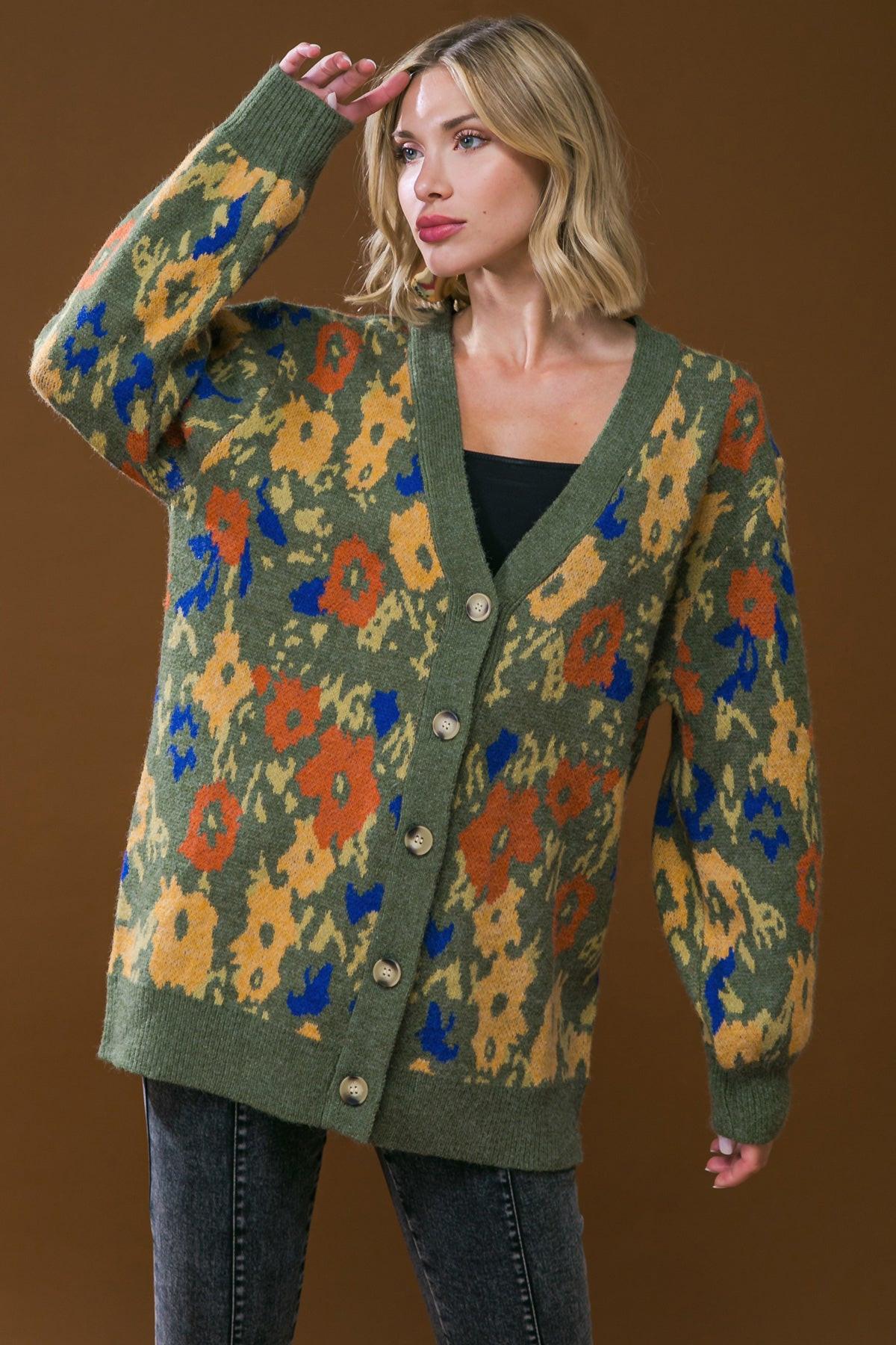 Best I Ever Sweater Cardigan Plush Knit Long Sleeve Button Front