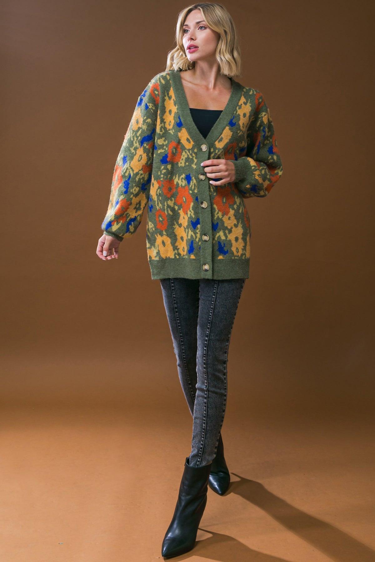 Best I Ever Sweater Cardigan Plush Knit Long Sleeve Button Front