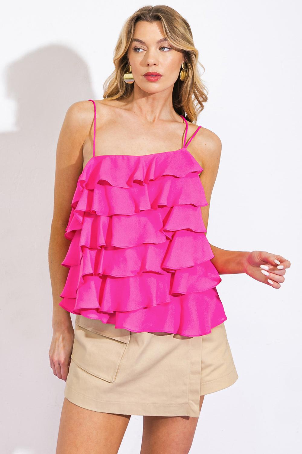 Last in the Waves Woven Top with Asymmetric Neckline and Low Back
