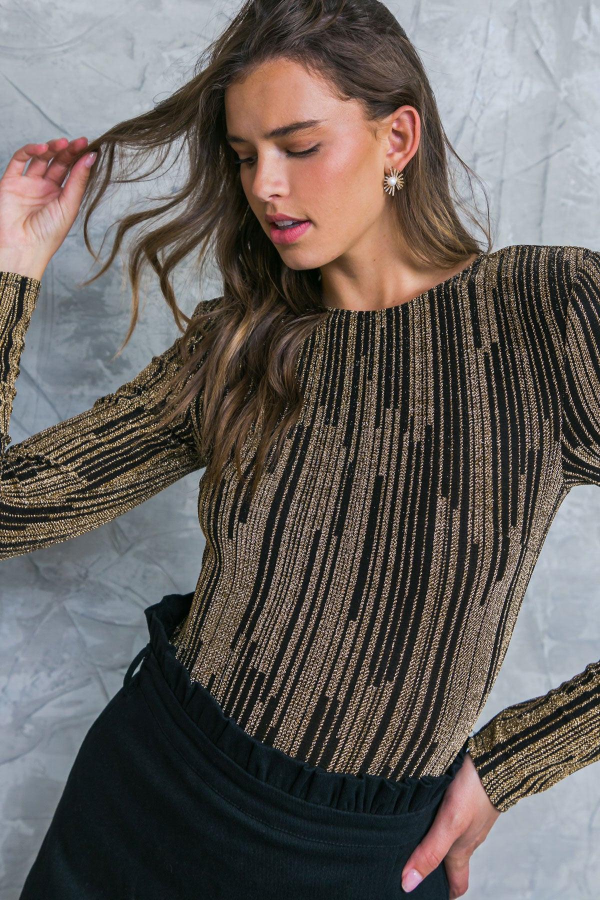 Wishing For You Bodysuit With Round Neckline Keyhole Back Snap Closure