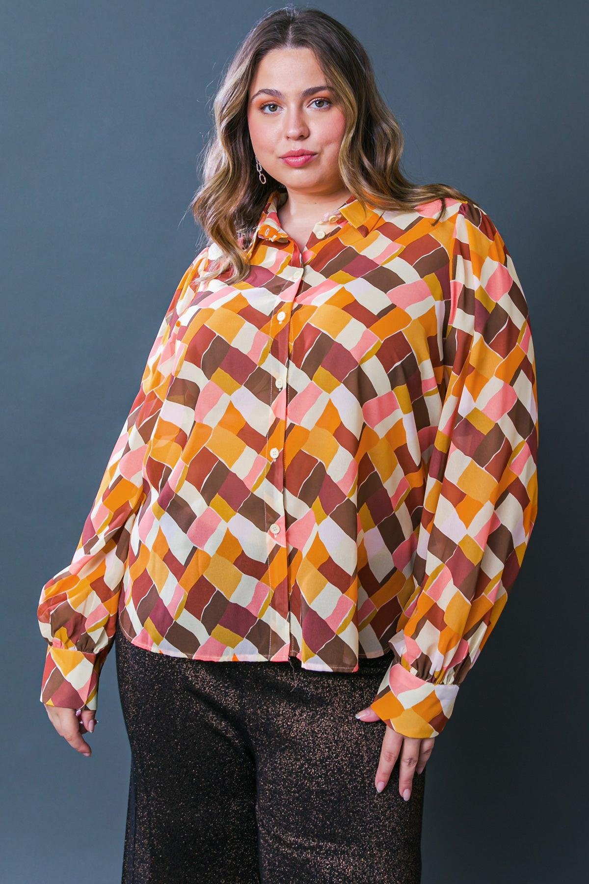 Enjoy Each Day Woven Top With Shirt Collar And Button Down Front