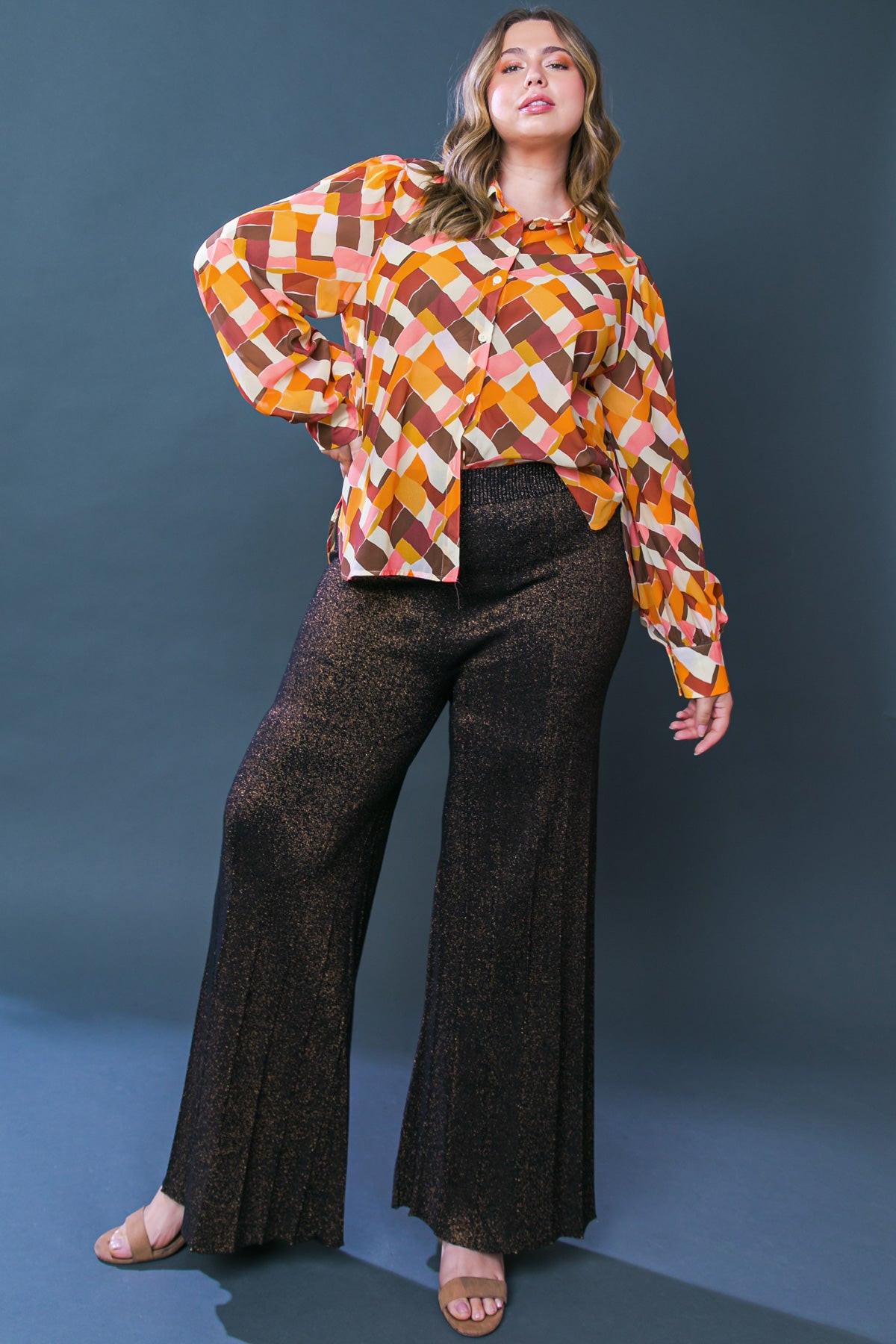 Enjoy Each Day Woven Top With Shirt Collar And Button Down Front