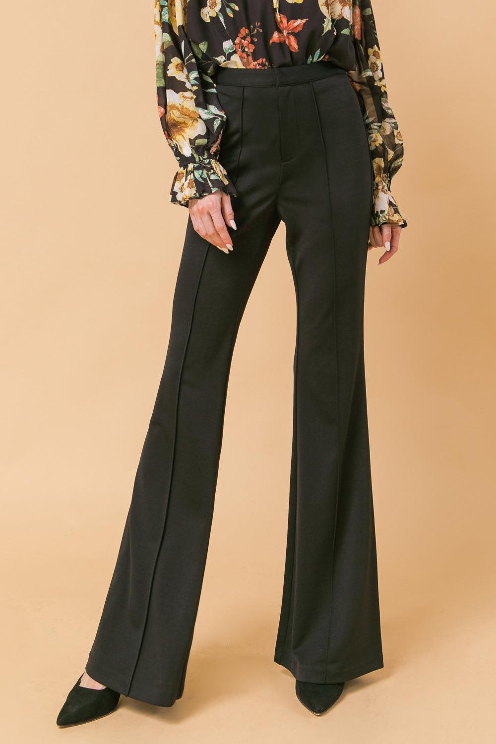 But Better Flare Pants High Rise Center Seam Faux Back Pockets