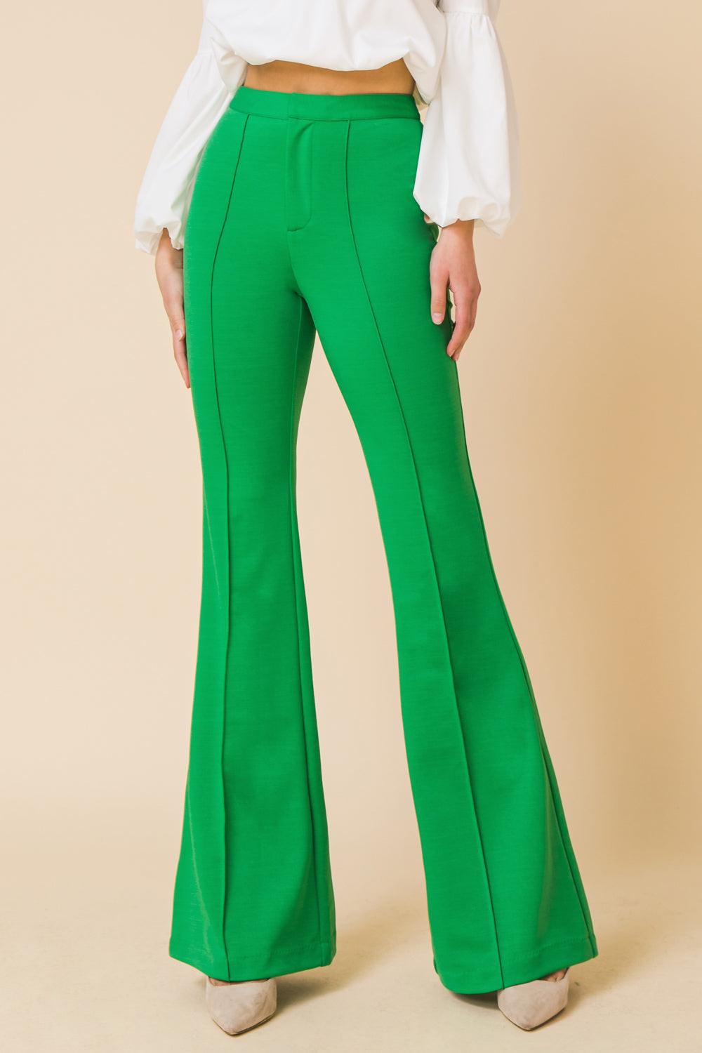But Better Flare Pants High Rise Center Seam Faux Back Pockets